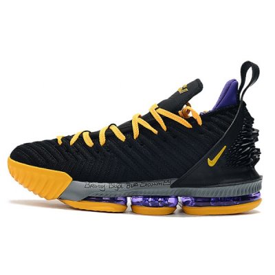 Nike Erkek Lebron 16 Siyah / Sarı / Mor Basketbol Ayakkabısı Türkiye - CZS43JVN